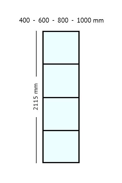 stalen paneel 2115 cm hoog