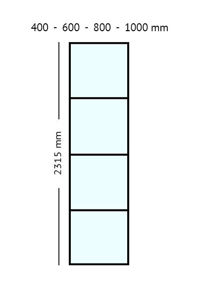 stalen paneel 2315 cm hoog