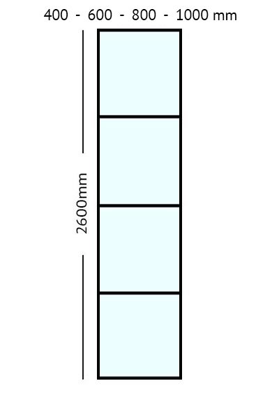 stalen paneel 260 cm hoog